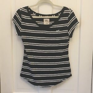 Navy and white stripe tee